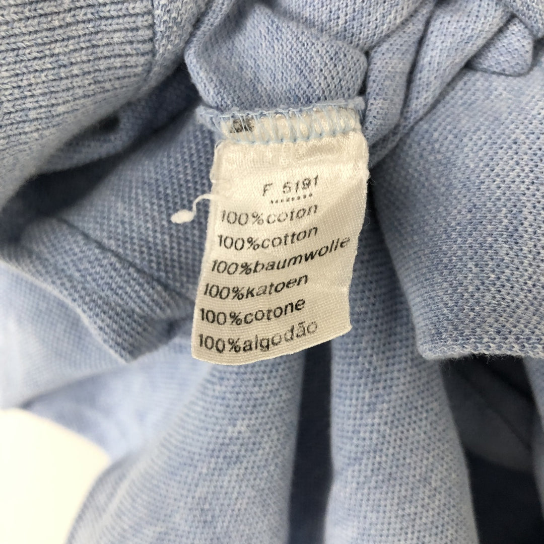 Lacoste LACOSTE French design long-sleeved polo shirt, made in France, size 7 (equivalent to men's L). cotton Blue type light blue Vintage Second Hand