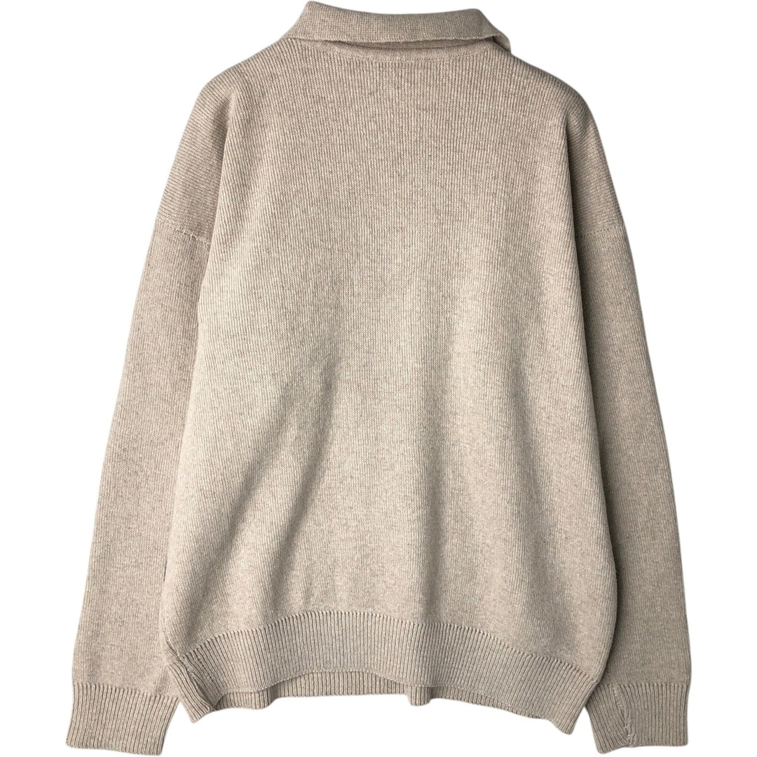 Tiryaki Collection All-over print cotton knit half-zip sweater, men's size M (approx.) unclear Beige type Vintage Second Hand