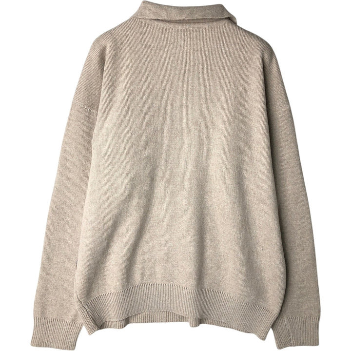 Tiryaki Collection All-over print cotton knit half-zip sweater, men's size M (approx.) unclear Beige type Vintage Second Hand