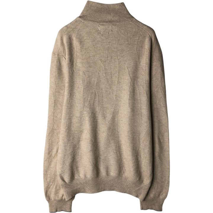 Ralph Lauren POLO RALPH LAUREN Cotton knit half zip sweater Men's XL size Pima Cotton Beige type Vintage Second Hand