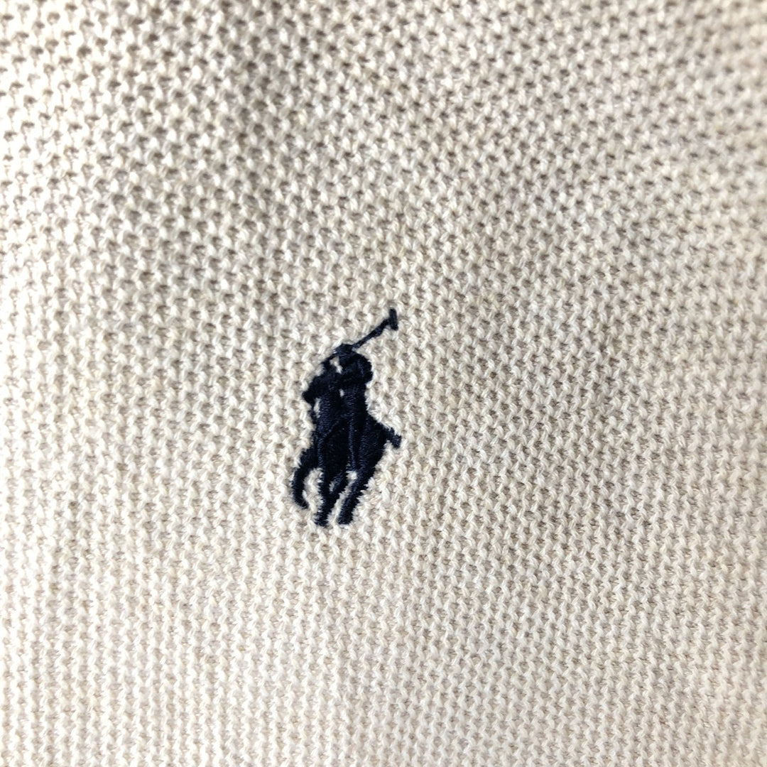 Ralph Lauren POLO RALPH LAUREN Cotton knit half zip sweater Men's XL size Pima Cotton Beige type Vintage Second Hand