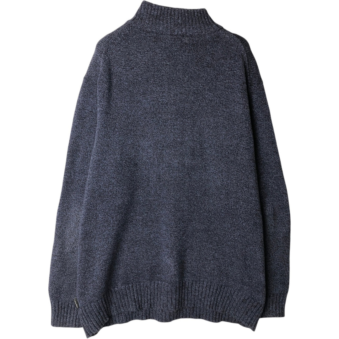 Calvin Klein Cotton Knit Half Zip Sweater Men's XL cotton navy blue type Vintage Second Hand