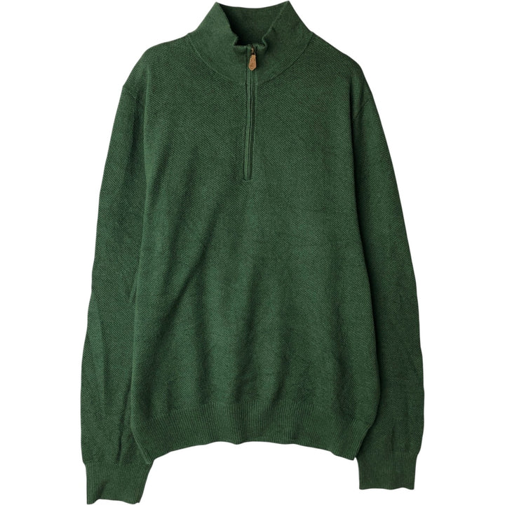 Brooks Brothers 1818 Cashmere Blend Wool Knit Half-Zip Sweater, Men's Size M (approx.) cotton green type Vintage Second Hand