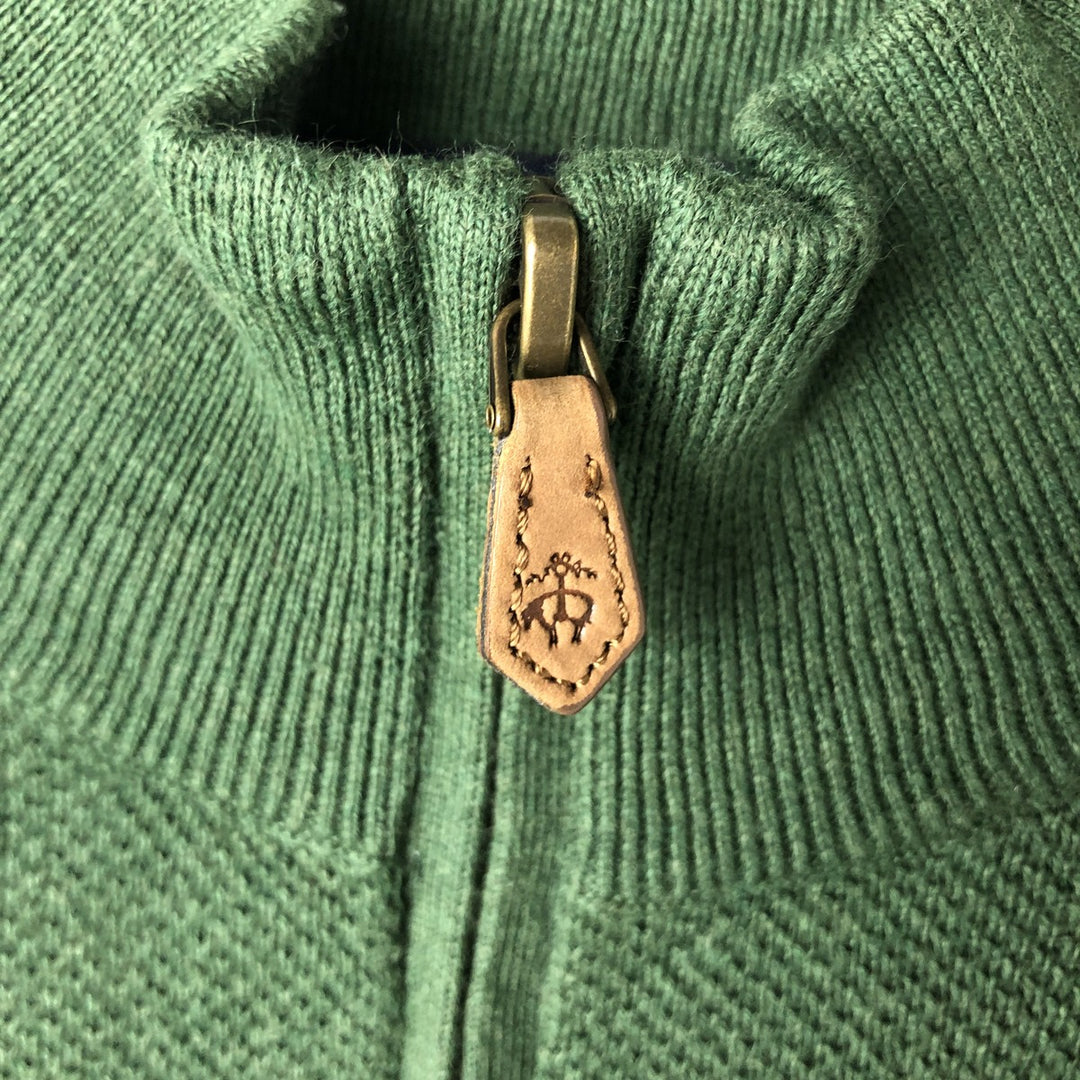 Brooks Brothers 1818 Cashmere Blend Wool Knit Half-Zip Sweater, Men's Size M (approx.) cotton green type Vintage Second Hand