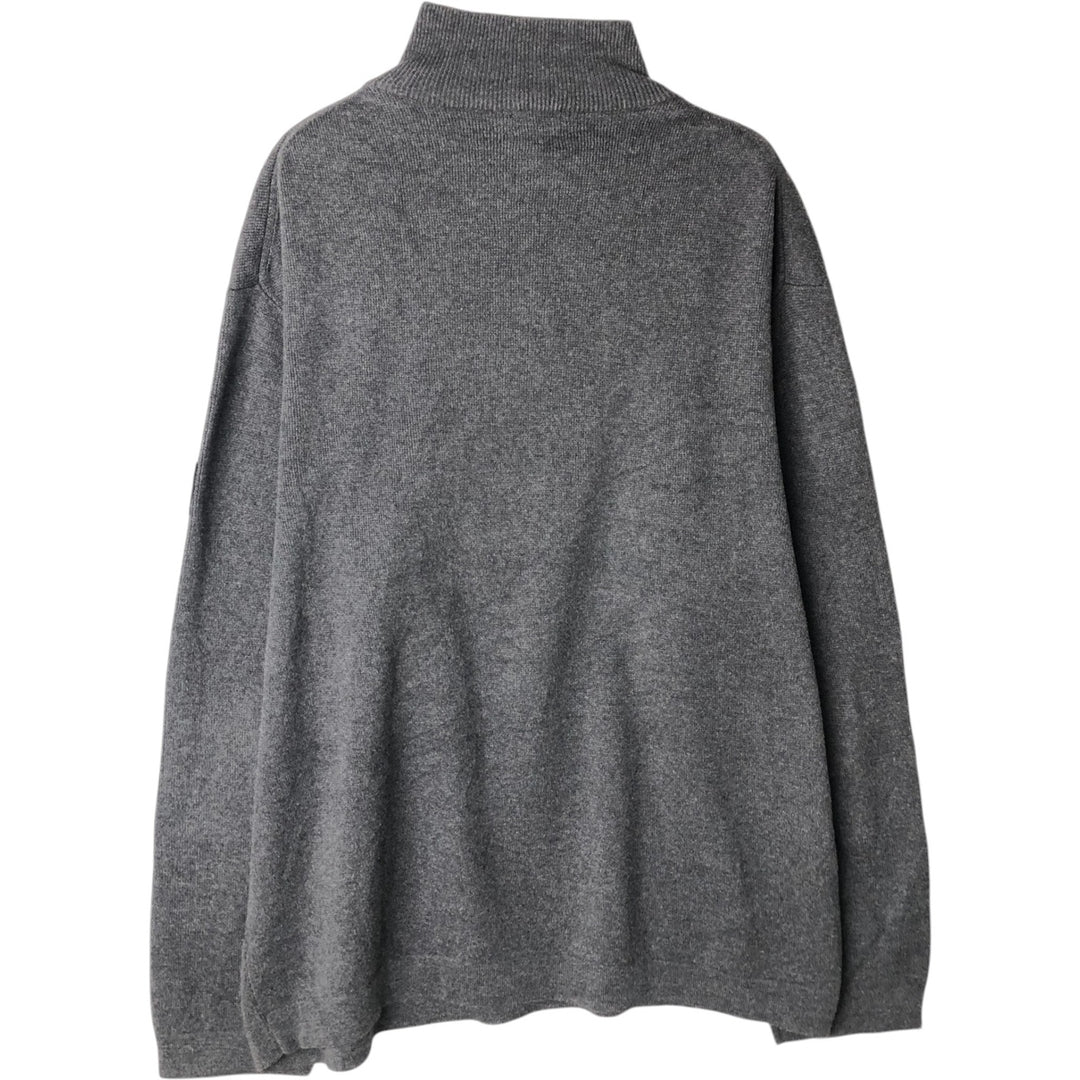 Calvin Klein cotton knit half-zip sweater, men's size L (approx.) cotton Charcoal Vintage Second Hand
