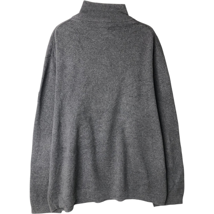 Calvin Klein cotton knit half-zip sweater, men's size L (approx.) cotton Charcoal Vintage Second Hand