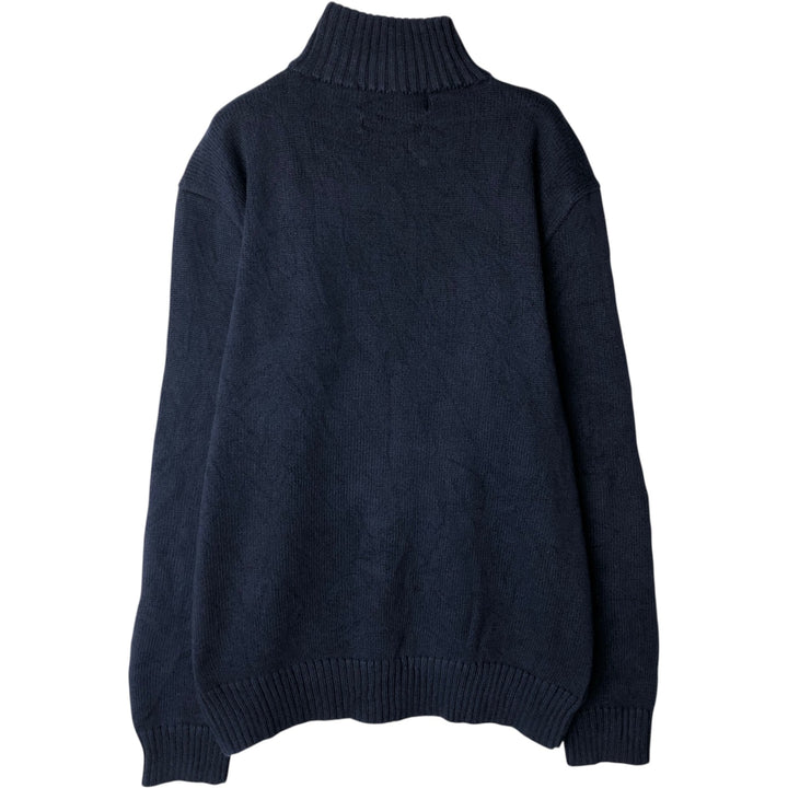 Ralph Lauren POLO by Ralph Lauren Cotton Knit Half Zip Sweater Men's M cotton navy blue type Vintage Second Hand