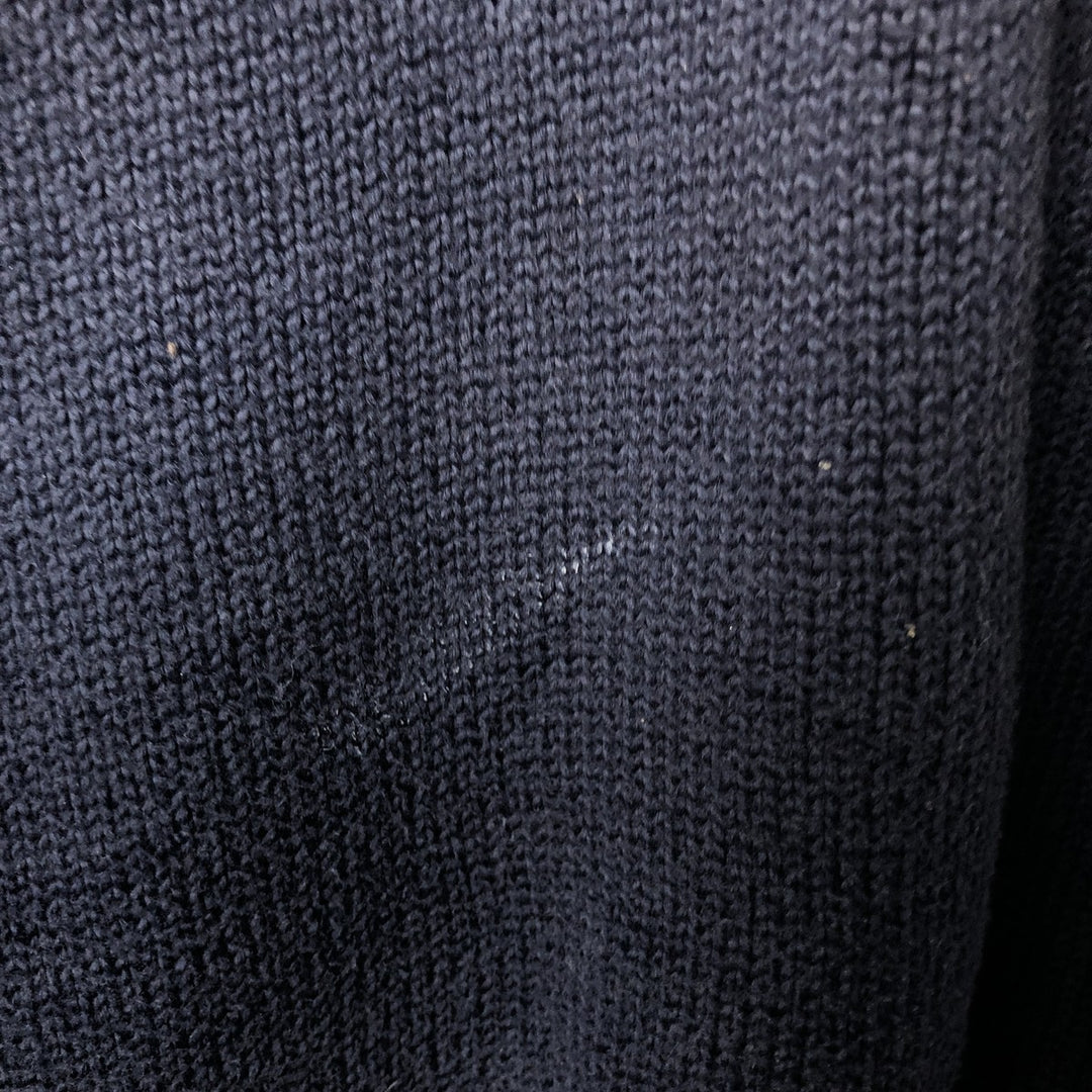 Ralph Lauren POLO by Ralph Lauren Cotton Knit Half-Zip Sweater with One-Point Logo, Size XXL (Equivalent to Men's XXL) cotton navy blue type Vintage Second Hand