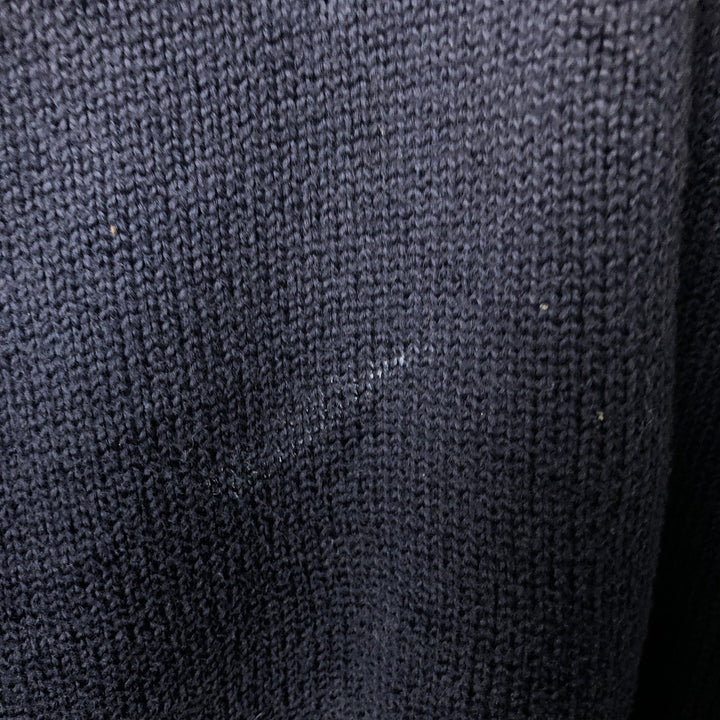 Ralph Lauren POLO by Ralph Lauren Cotton Knit Half-Zip Sweater with One-Point Logo, Size XXL (Equivalent to Men's XXL) cotton navy blue type Vintage Second Hand