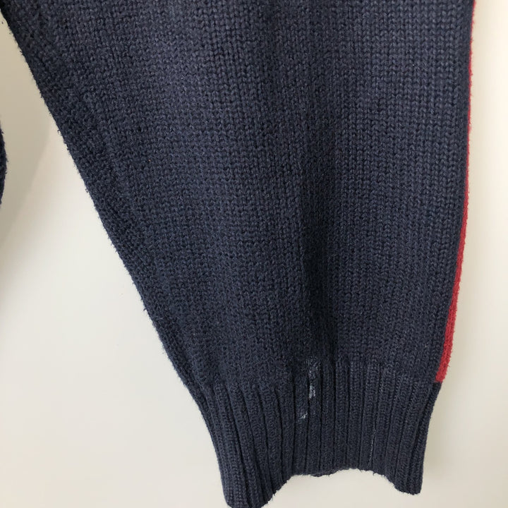 Ralph Lauren POLO by Ralph Lauren Cotton Knit Half-Zip Sweater with One-Point Logo, Size XXL (Equivalent to Men's XXL) cotton navy blue type Vintage Second Hand