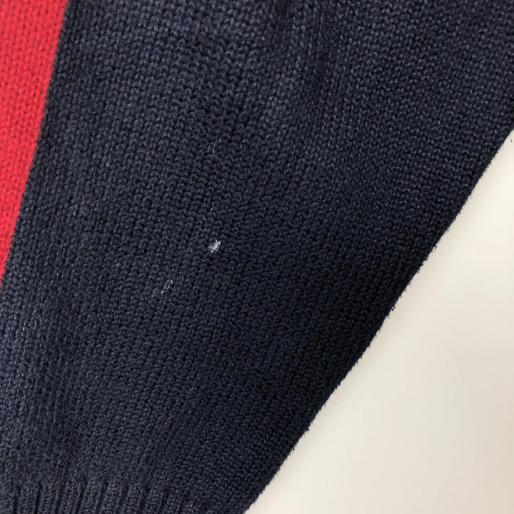 Ralph Lauren POLO by Ralph Lauren Cotton Knit Half-Zip Sweater with One-Point Logo, Size XXL (Equivalent to Men's XXL) cotton navy blue type Vintage Second Hand