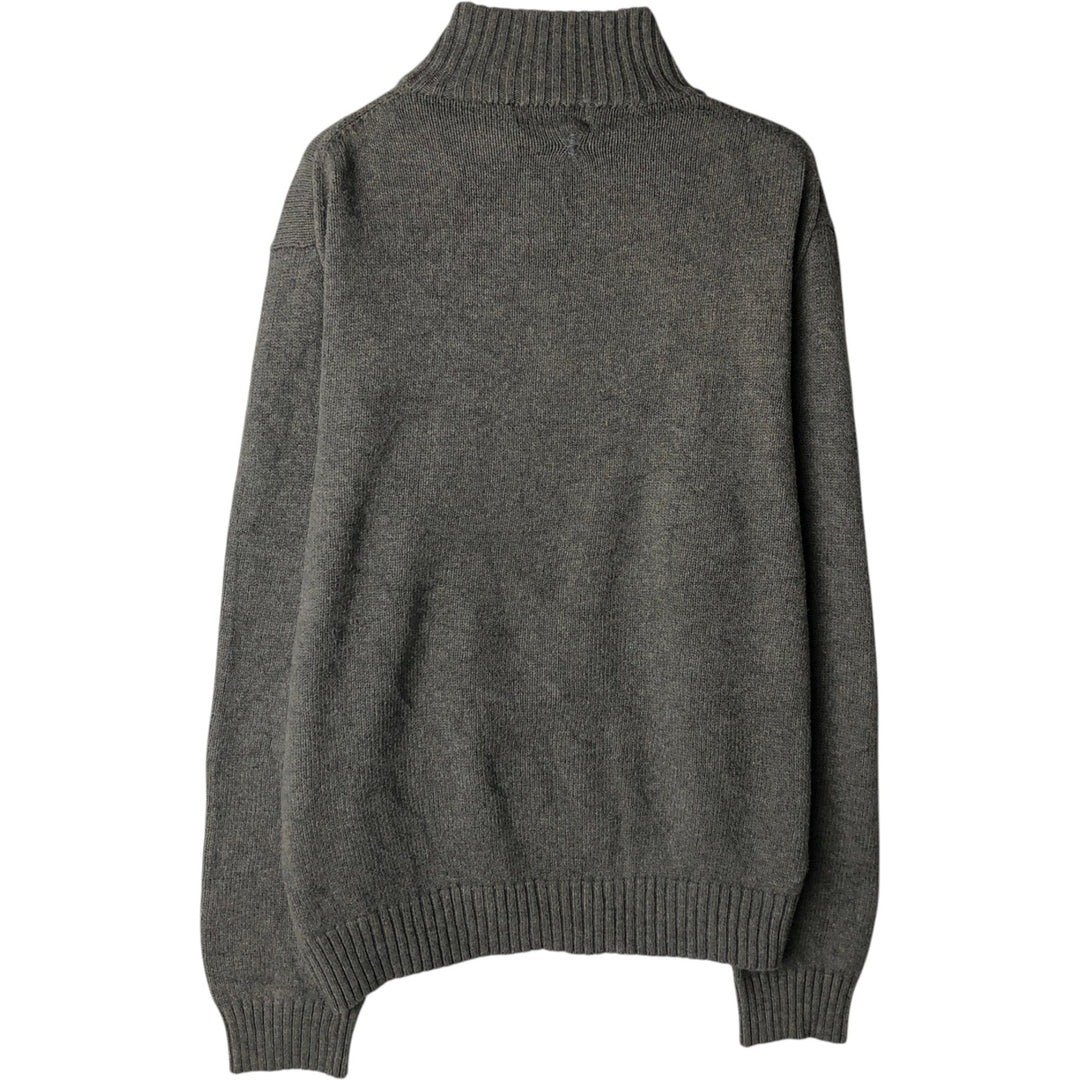 Ralph Lauren POLO RALPH LAUREN Cotton knit half zip sweater Men's M size cotton Charcoal Vintage Second Hand
