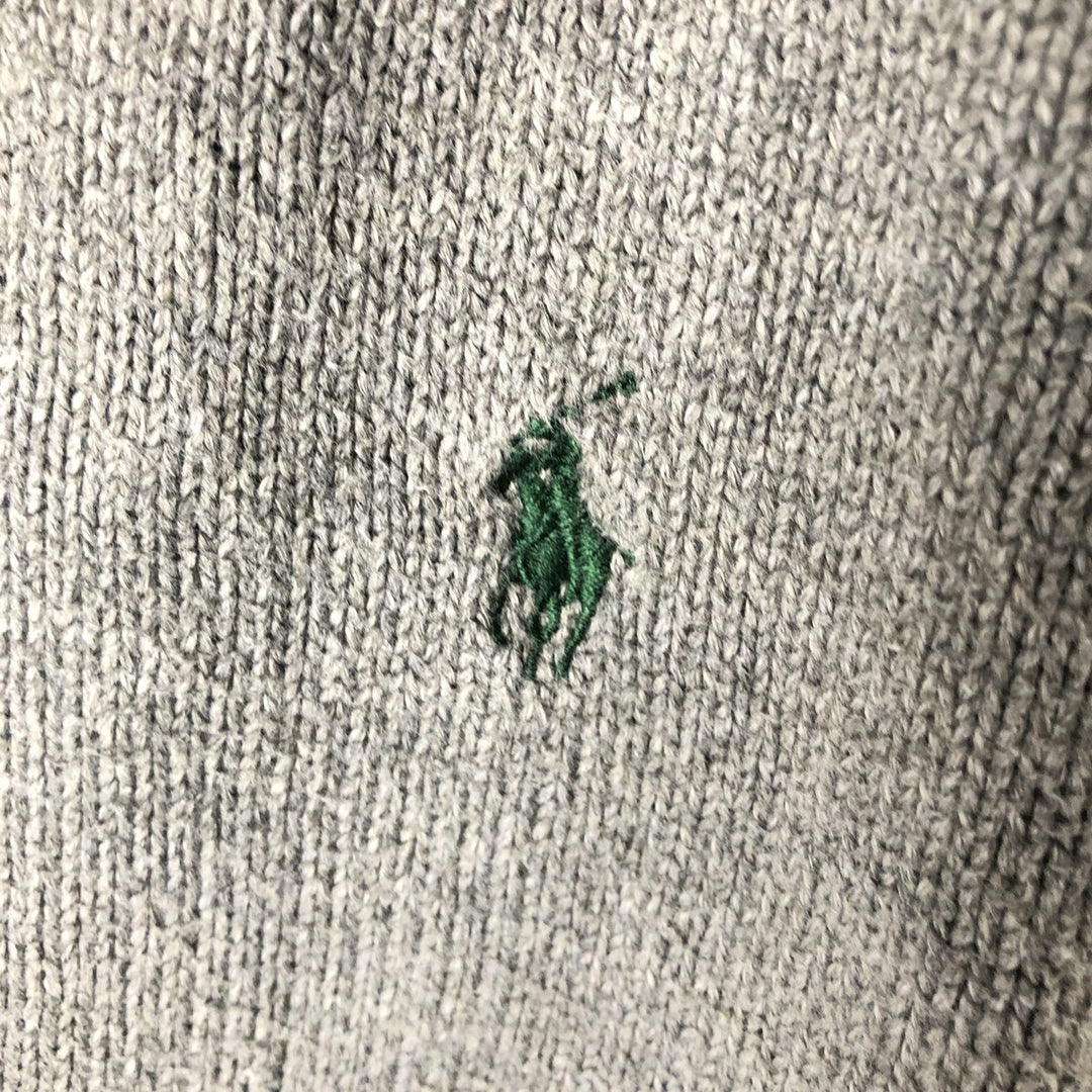 Ralph Lauren POLO RALPH LAUREN Cotton knit half zip sweater Men's M size cotton Charcoal Vintage Second Hand