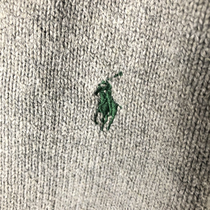 Ralph Lauren POLO RALPH LAUREN Cotton knit half zip sweater Men's M size cotton Charcoal Vintage Second Hand