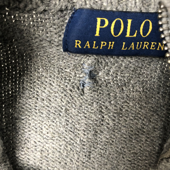 Ralph Lauren POLO RALPH LAUREN Cotton knit half zip sweater Men's M size cotton Charcoal Vintage Second Hand