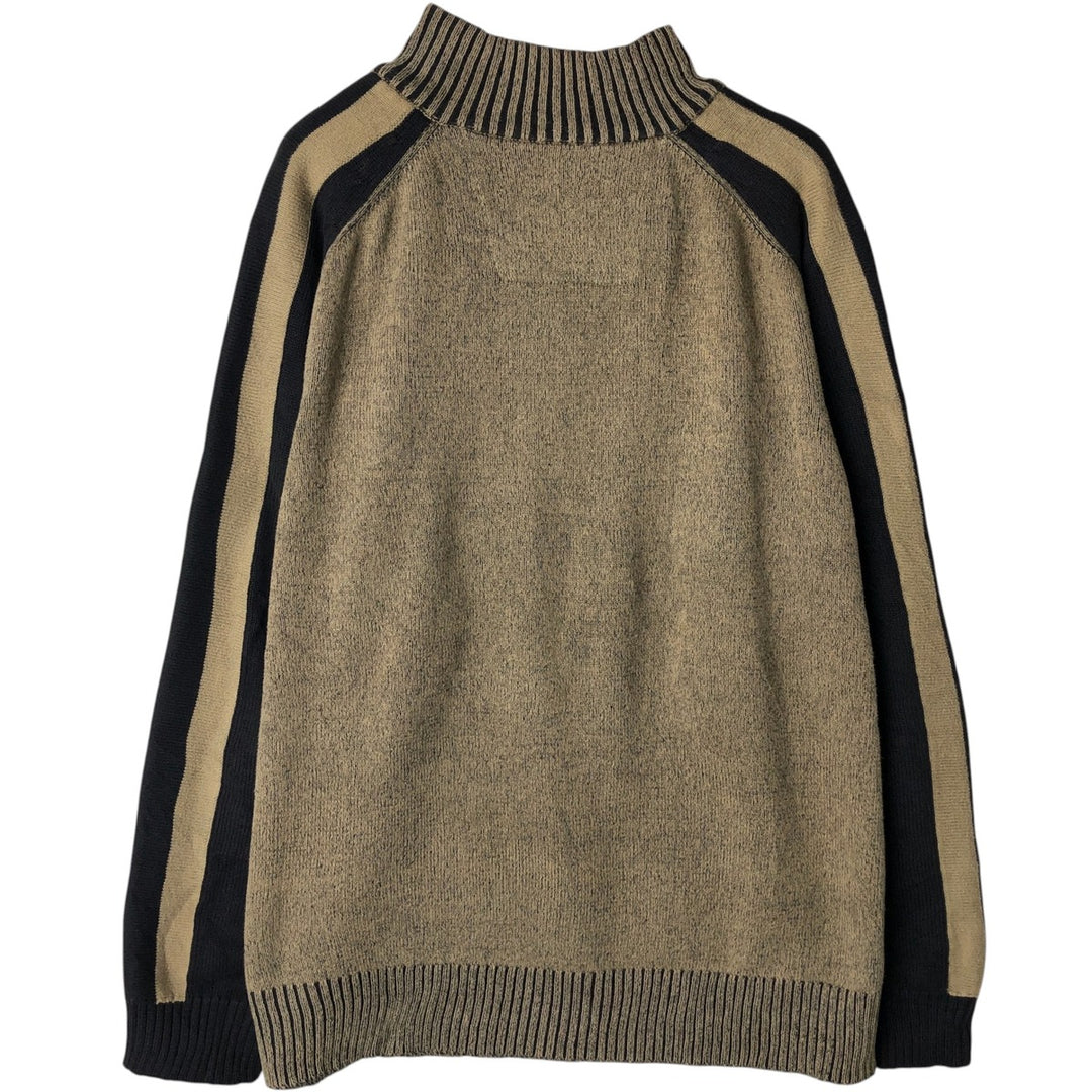 Harley-Davidson Cotton Knit Half Zip Sweater, Men's Size L cotton Beige type Vintage Second Hand