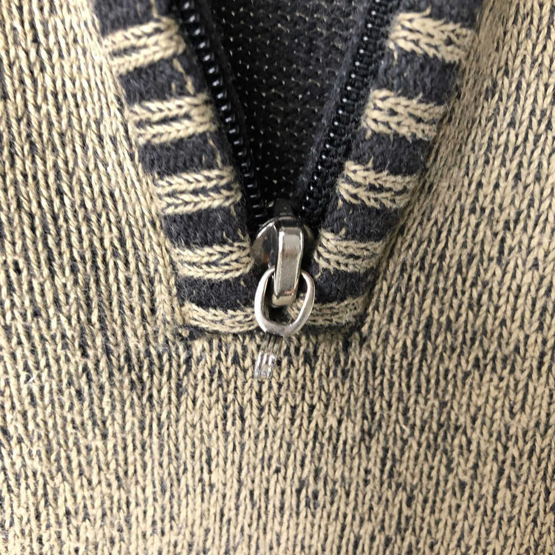 Harley-Davidson Cotton Knit Half Zip Sweater, Men's Size L cotton Beige type Vintage Second Hand