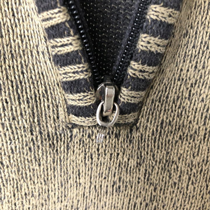 Harley-Davidson Cotton Knit Half Zip Sweater, Men's Size L cotton Beige type Vintage Second Hand