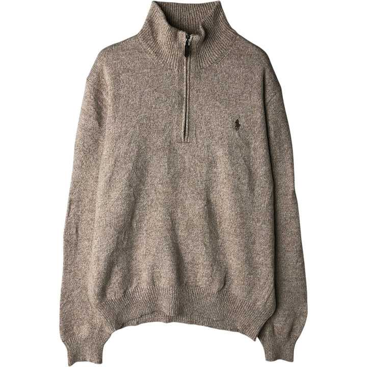 Ralph Lauren POLO RALPH LAUREN Cotton knit half zip sweater Men's size L cotton Beige type Vintage Second Hand
