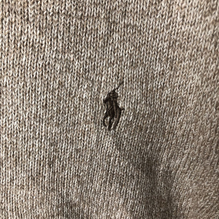 Ralph Lauren POLO RALPH LAUREN Cotton knit half zip sweater Men's size L cotton Beige type Vintage Second Hand