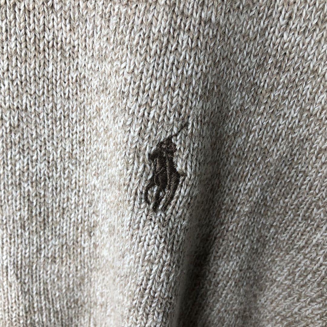 Ralph Lauren POLO RALPH LAUREN Cotton knit half zip sweater Men's size L cotton Beige type Vintage Second Hand