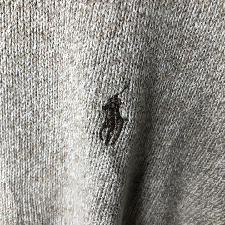 Ralph Lauren POLO RALPH LAUREN Cotton knit half zip sweater Men's size L cotton Beige type Vintage Second Hand