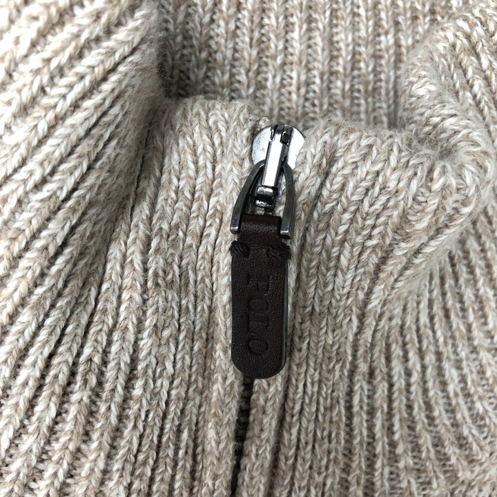 Ralph Lauren POLO RALPH LAUREN Cotton knit half zip sweater Men's size L cotton Beige type Vintage Second Hand