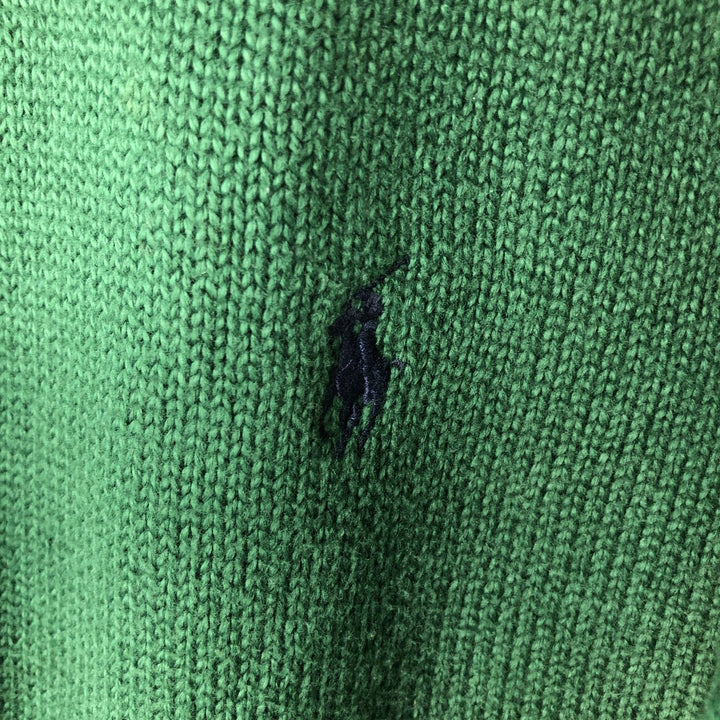 Ralph Lauren POLO by Ralph Lauren Cotton Knit Half Zip Sweater Men's L size cotton green type Vintage Second Hand