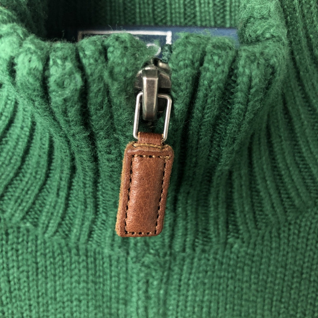 Ralph Lauren POLO by Ralph Lauren Cotton Knit Half Zip Sweater Men's L size cotton green type Vintage Second Hand