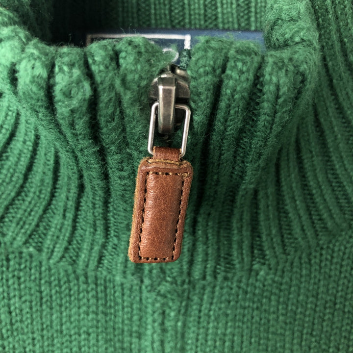 Ralph Lauren POLO by Ralph Lauren Cotton Knit Half Zip Sweater Men's L size cotton green type Vintage Second Hand
