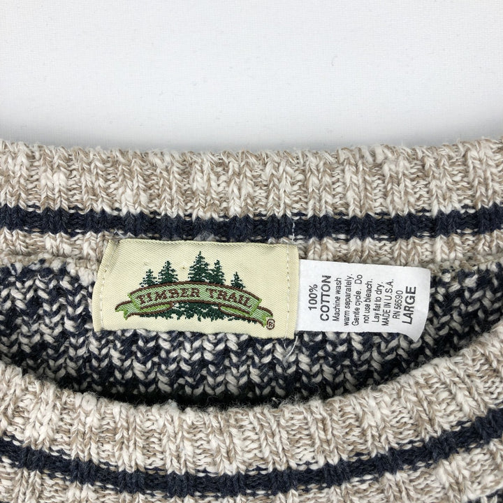 Timber Trail all-over print cotton knit sweater, made in the USA, men's size L equivalent, vintage. cotton Beige type Vintage Second Hand
