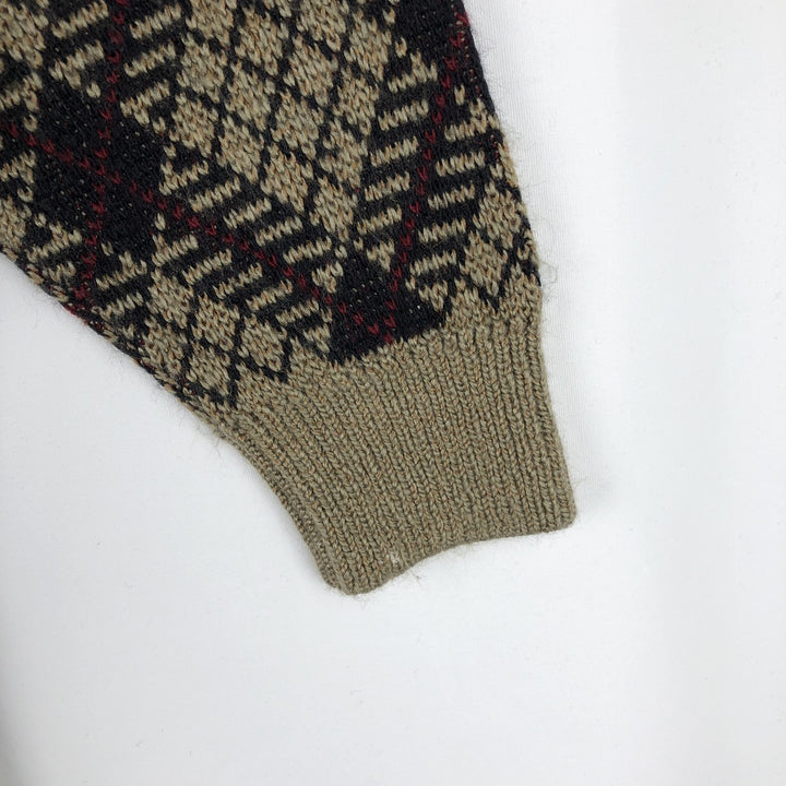 1980'S Jantzen Argyle Pattern Knit Sweater, Made in USA, Men's Size XL (approx.), Vintage unclear Beige type Vintage Second Hand