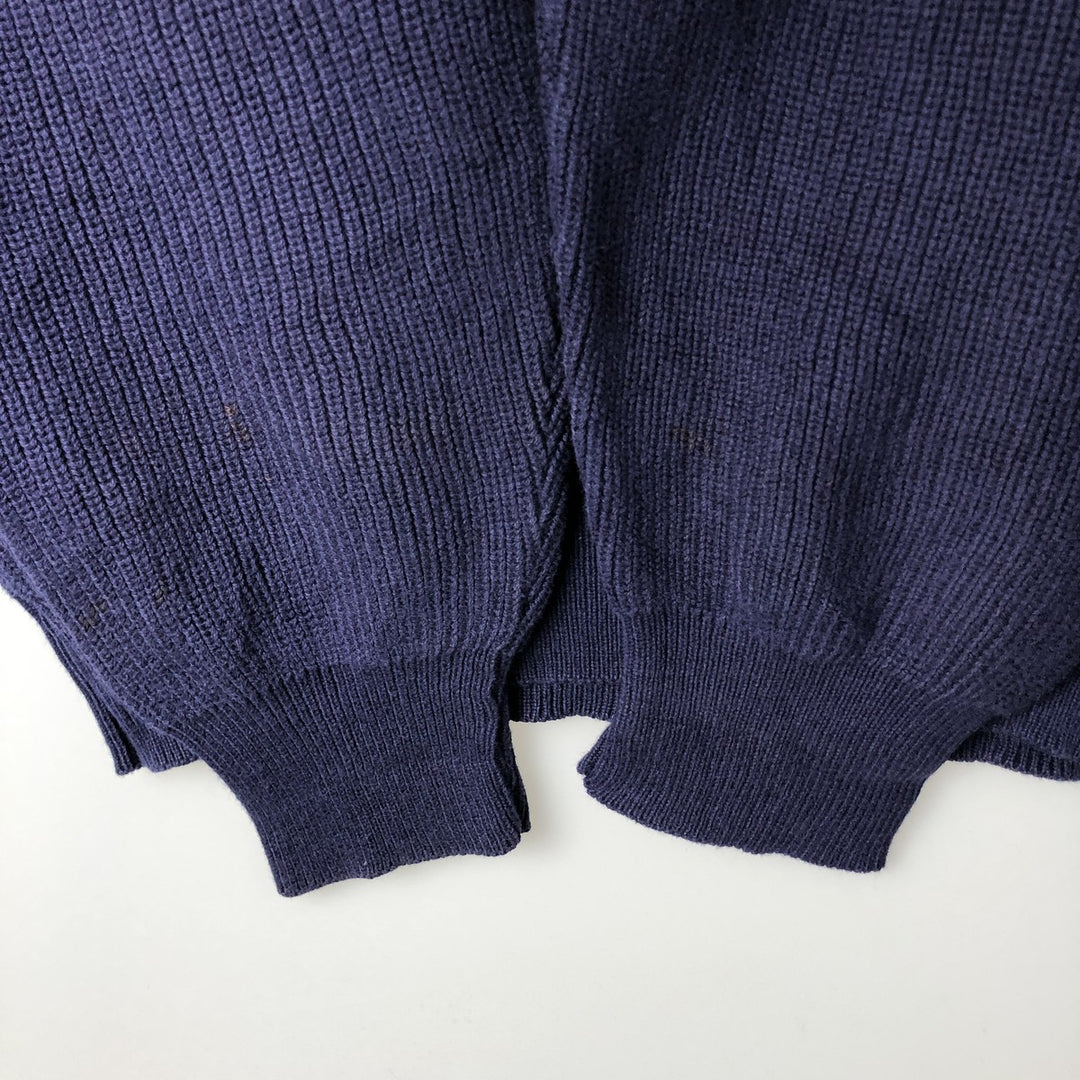 1980'S Lord Jeff The Whaler Rib Multi-stripe Cotton Knit Sweater, Made in USA, Men's Size L (approx.), Vintage cotton navy blue type Vintage Second Hand