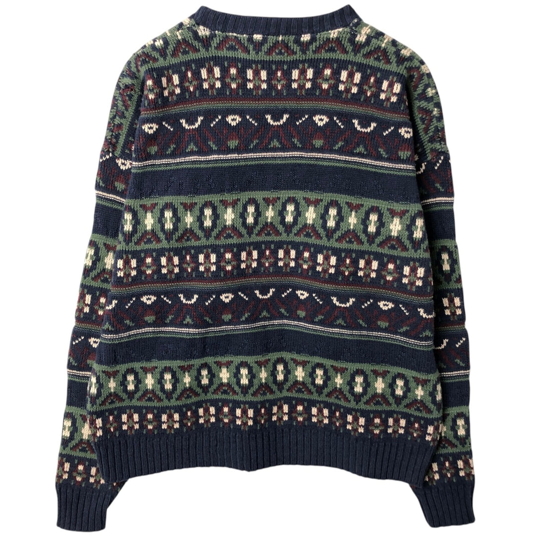 Colorado all-over print cotton knit sweater, made in the USA, men's size XL. cotton navy blue type Vintage Second Hand