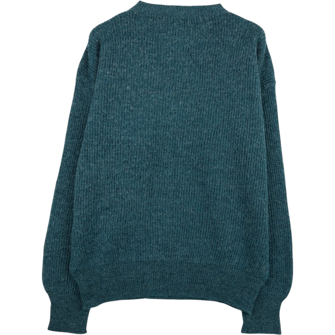 pier du blanc all-over print color nep knit sweater, made in Italy, men's size L equivalent. unclear blue type Vintage Second Hand