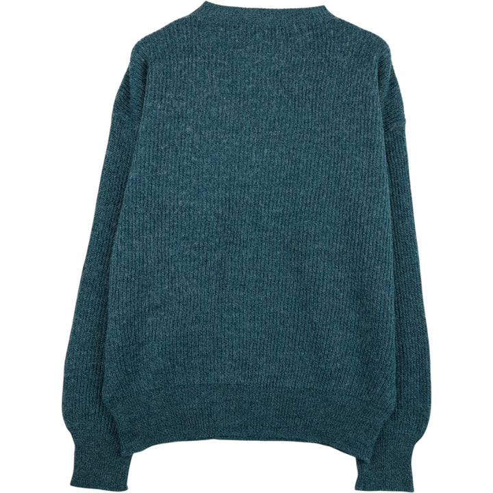 pier du blanc all-over print color nep knit sweater, made in Italy, men's size L equivalent. unclear blue type Vintage Second Hand
