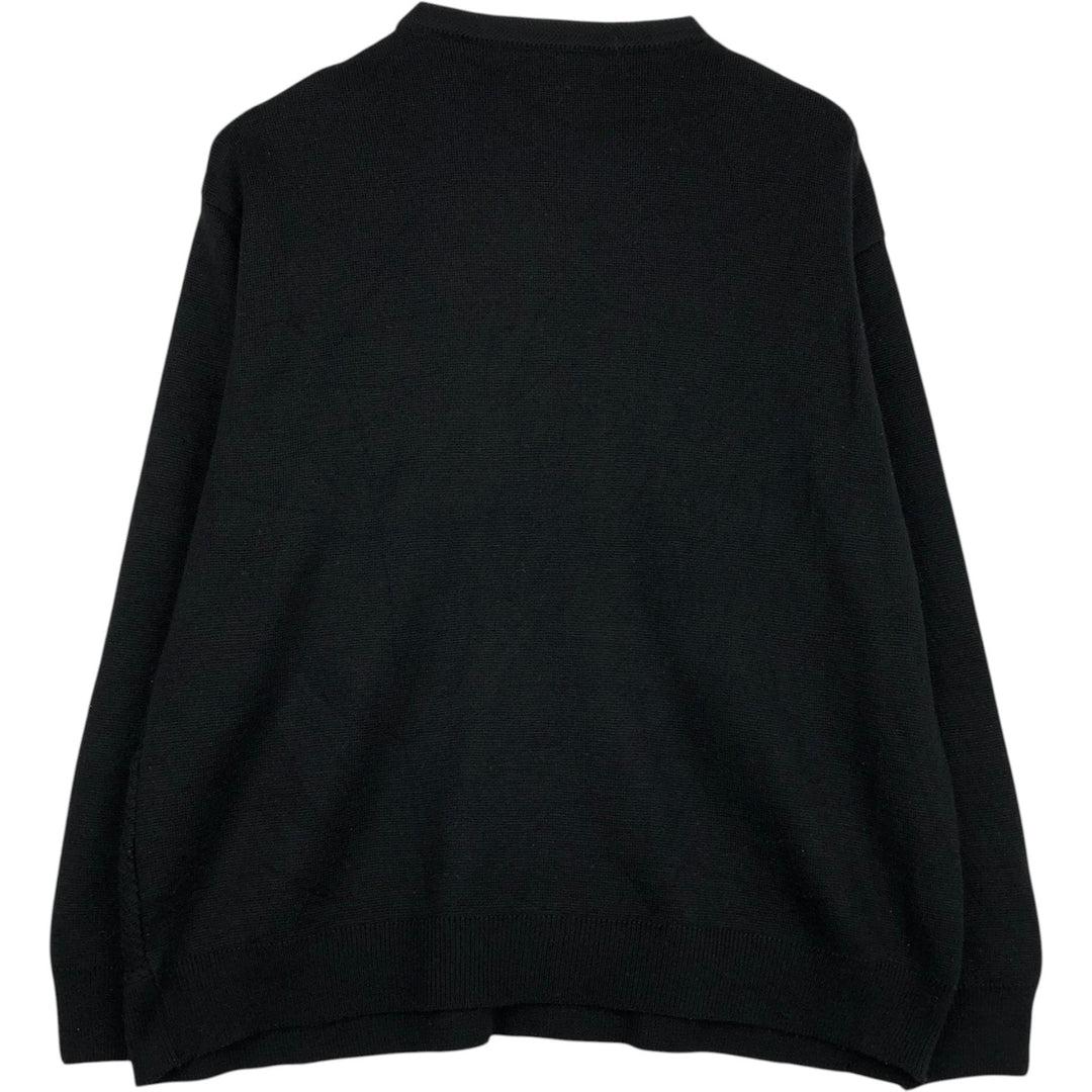 Tuscan print wool x acrylic knit sweater, made in Italy, men's size XL. wool black type Vintage Second Hand