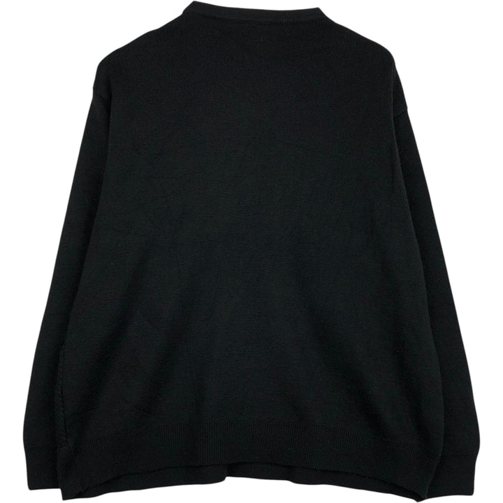 Tuscan print wool x acrylic knit sweater, made in Italy, men's size XL. wool black type Vintage Second Hand