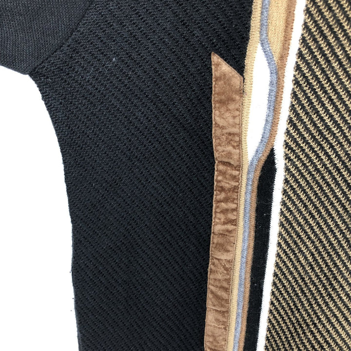 Tuscan print wool x acrylic knit sweater, made in Italy, men's size XL. wool black type Vintage Second Hand