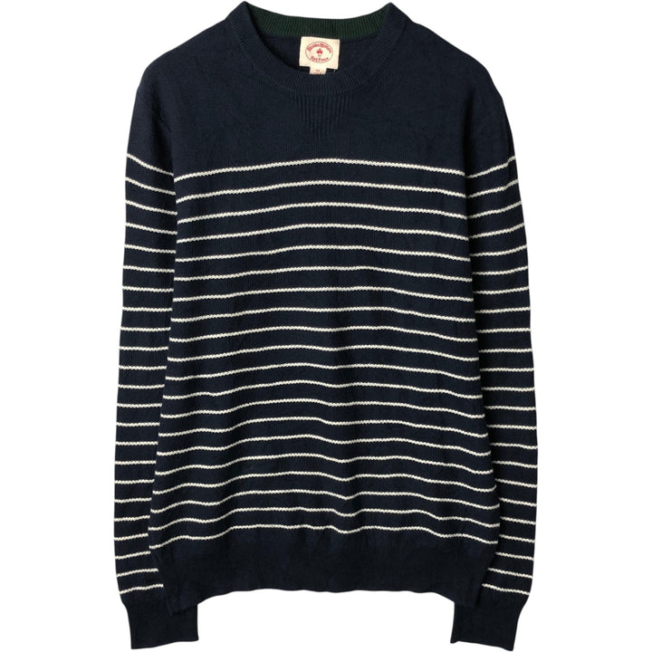 Brooks Brothers 1818 Red Fleece Border Pattern Cotton Knit Sweater, Men's Size M (approx.) unclear navy blue type Vintage Second Hand