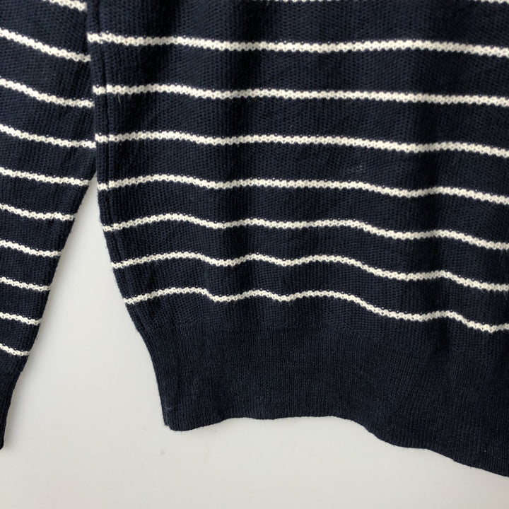 Brooks Brothers 1818 Red Fleece Border Pattern Cotton Knit Sweater, Men's Size M (approx.) unclear navy blue type Vintage Second Hand