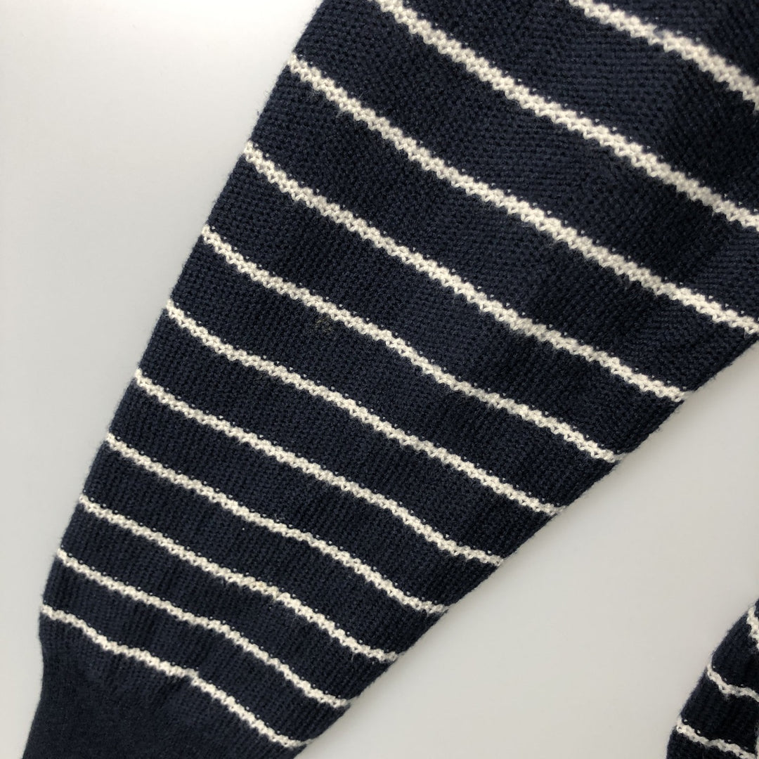 Brooks Brothers 1818 Red Fleece Border Pattern Cotton Knit Sweater, Men's Size M (approx.) unclear navy blue type Vintage Second Hand