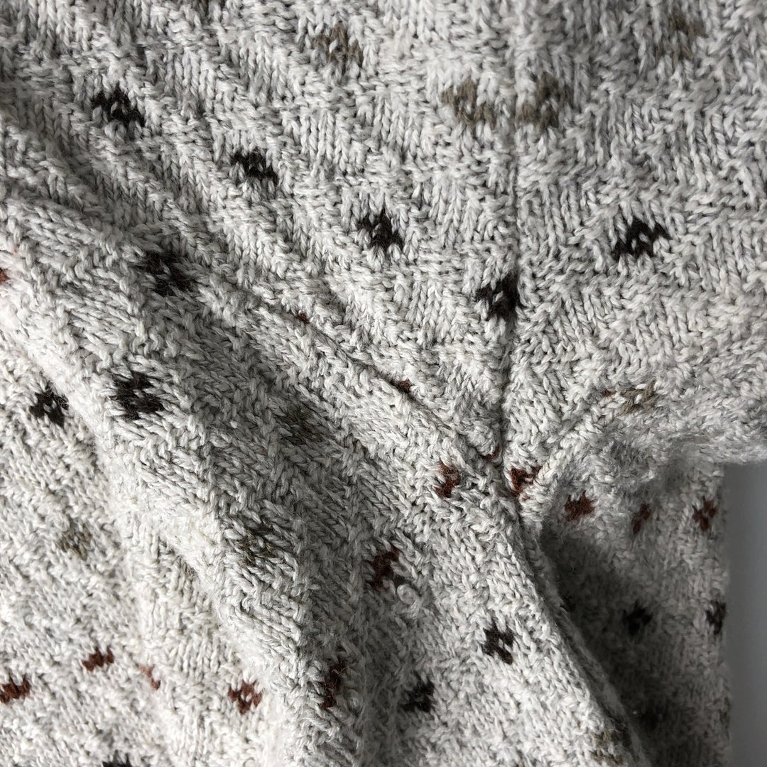 1990'S St. John's Bay Birdseye Pattern Cotton x Acrylic Knit Sweater, Men's Size L (approx.), Vintage acrylic ivory Vintage Second Hand