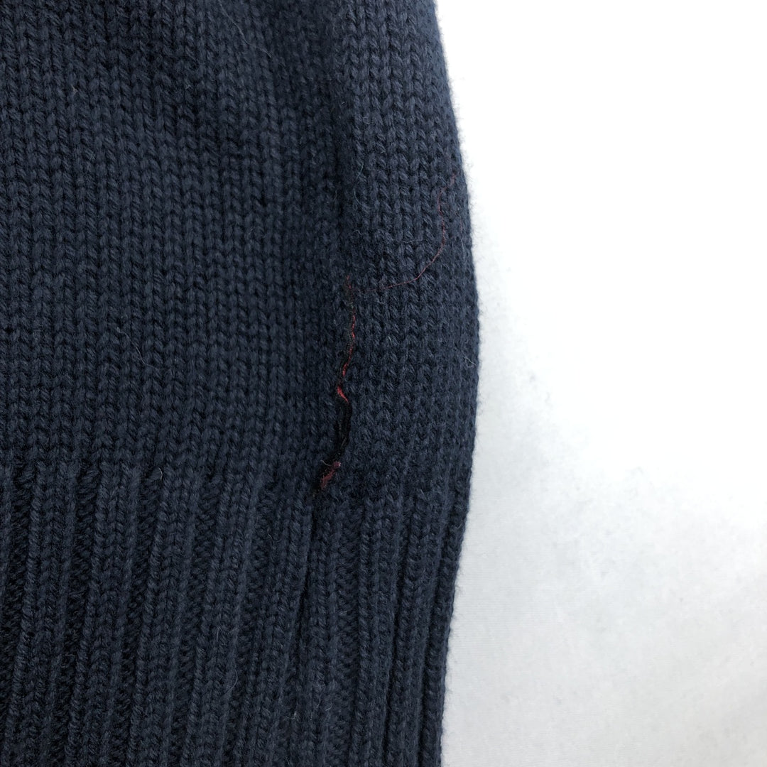 Ralph Lauren Chaps V-neck cotton knit sweater, size M, men's cotton navy blue type Vintage Second Hand