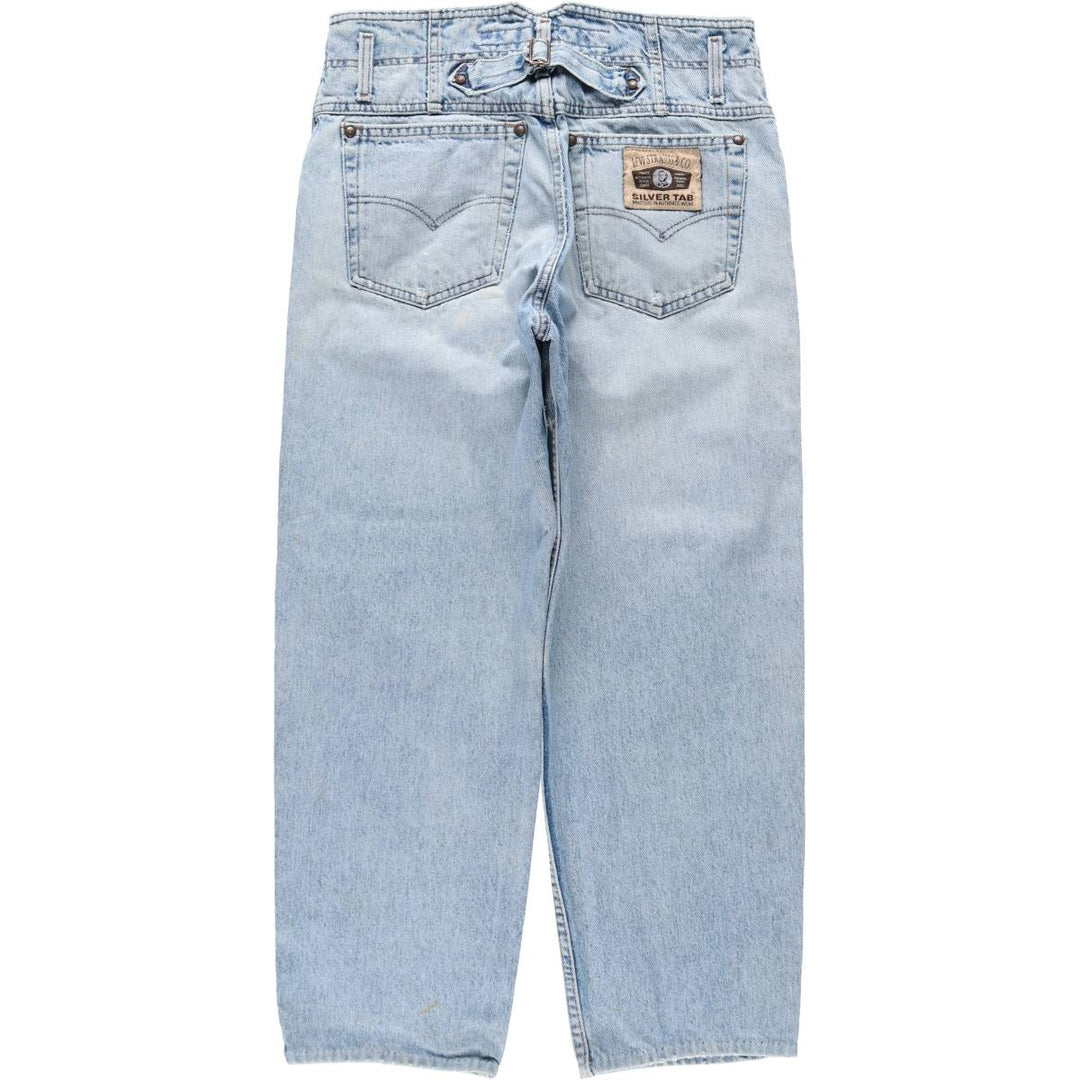 1990'S Levi's Silver Tab Tapered Denim Pants, Made in USA, Men's Size W32 (approx.), Vintage cotton blue type Vintage Second Hand