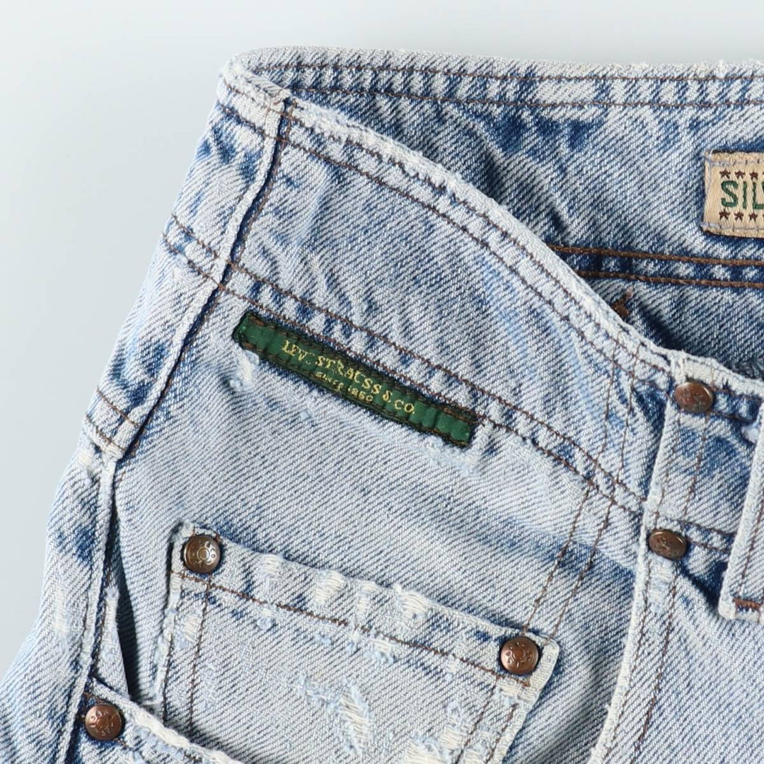 1990'S Levi's Silver Tab Tapered Denim Pants, Made in USA, Men's Size W32 (approx.), Vintage cotton blue type Vintage Second Hand