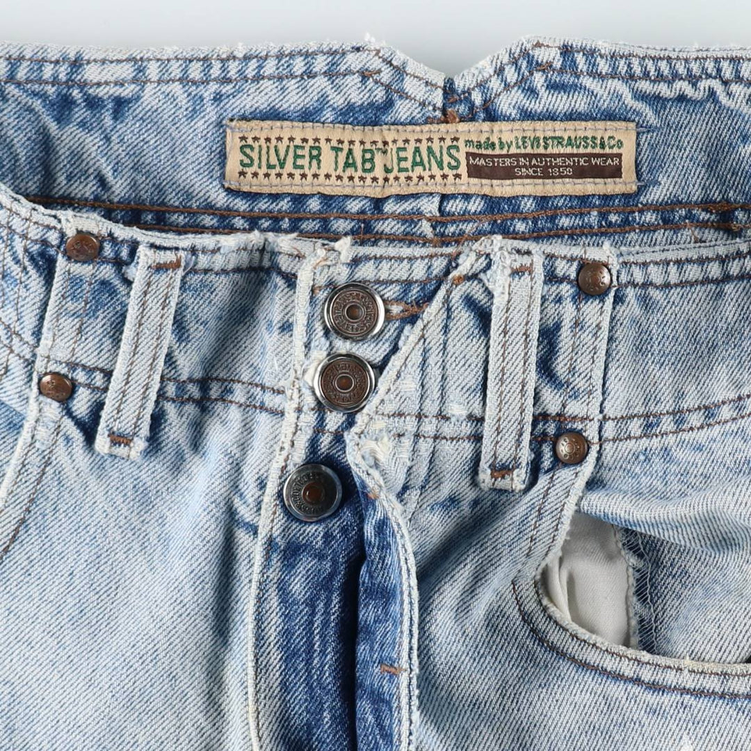 1990'S Levi's Silver Tab Tapered Denim Pants, Made in USA, Men's Size W32 (approx.), Vintage cotton blue type Vintage Second Hand