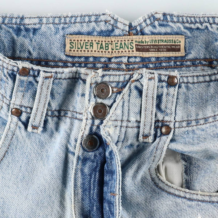 1990'S Levi's Silver Tab Tapered Denim Pants, Made in USA, Men's Size W32 (approx.), Vintage cotton blue type Vintage Second Hand