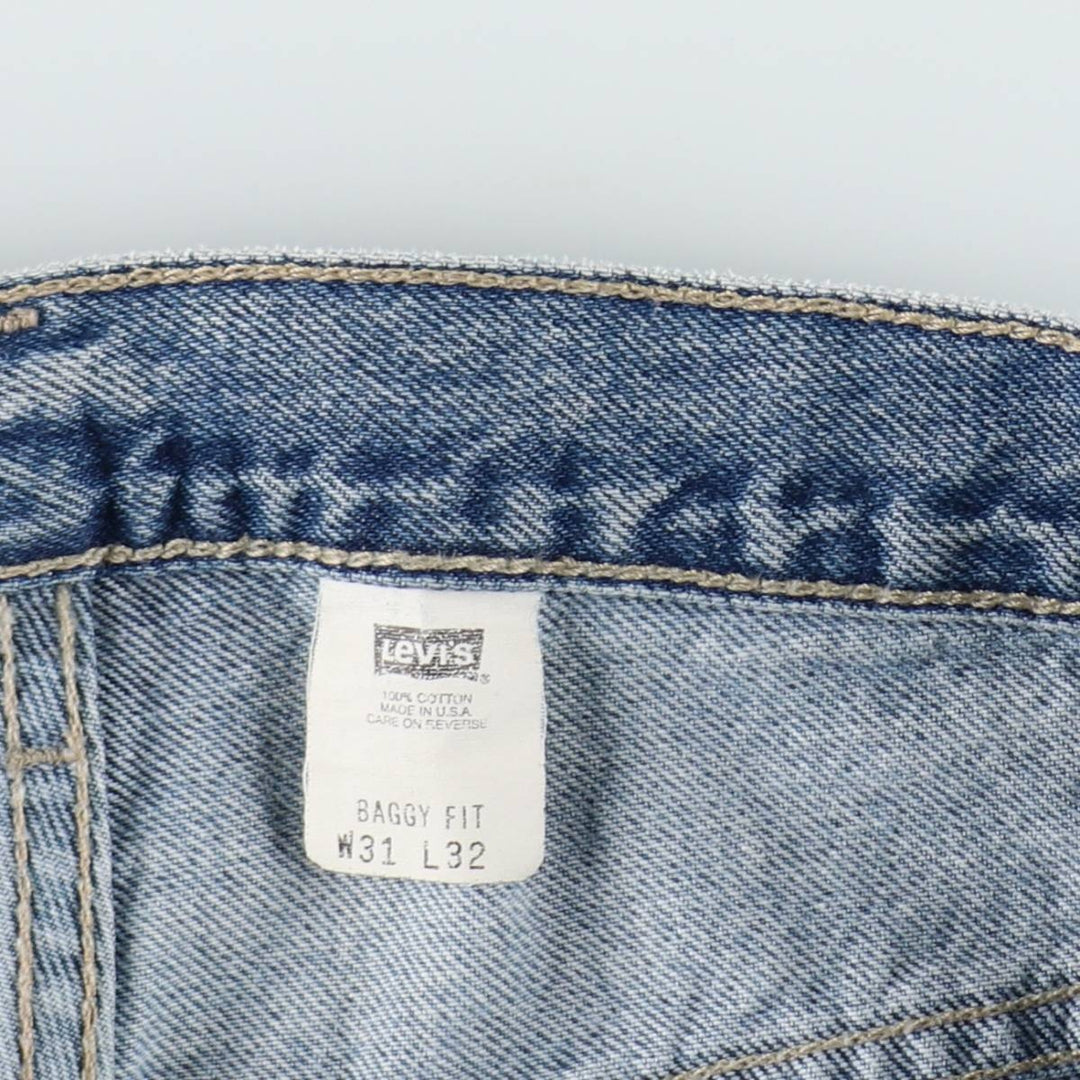 Levi's SILVER TAB BAGGY FIT Tapered Denim Pants, Made in USA, Men's W31 (approx.) cotton Blue type light blue Vintage Second Hand