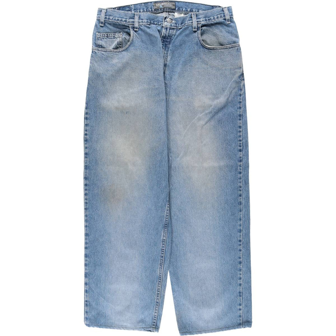 Levi's SILVER TAB BAGGY FIT Wide Denim Pants, Made in USA, Men's W36 (approx.) cotton Blue type light blue Vintage Second Hand